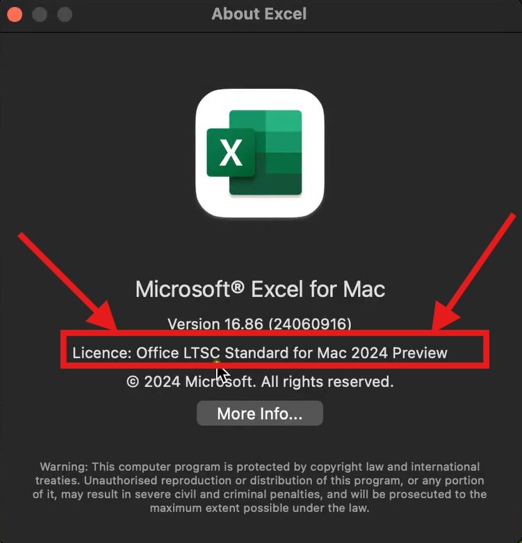 Office Activated - Licensing Details