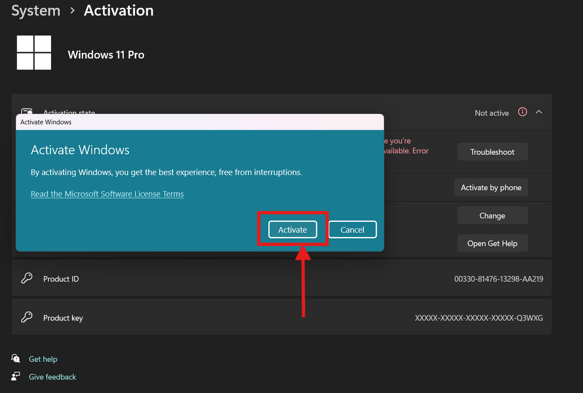 Enter Activation Key